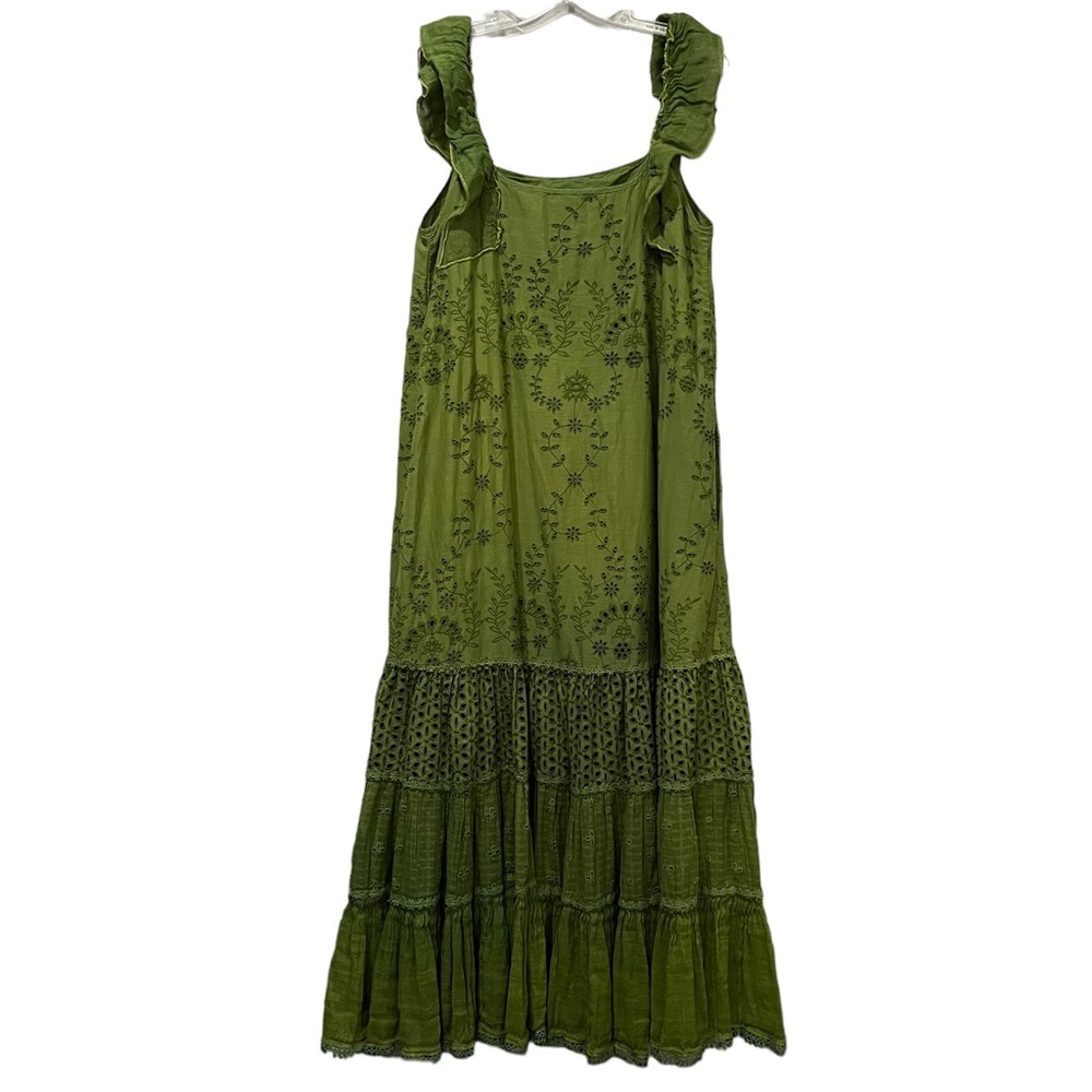 Payal Jain 8 Anthropologie Fallon Tiered Floral Eyelet Maxi Rare Color Dress O